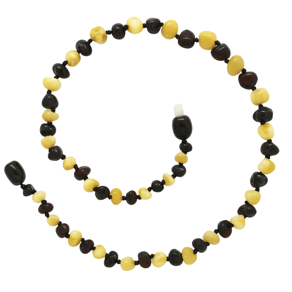 Bal Beyaz Renkli Özel Seri Doğal Form Naturel Damla Kehribar Taşlı Bebek Diş Kolyesi - 3