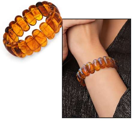 Bal Rengi Beyrut Kehribar Kadın Rolex Bileklik - STOKYOK