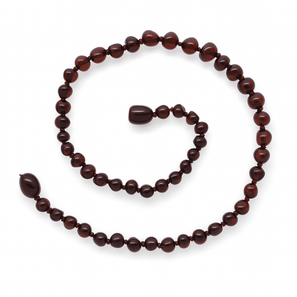 Bal Rengi Doğal Damla Kehribar Taşlı Bebek Diş Kolyesi - 3