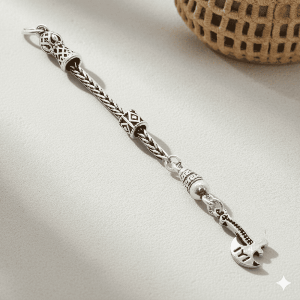 Balta Tasarım Kalın Zincirli 925 Ayar Gümüş Püskül - 1