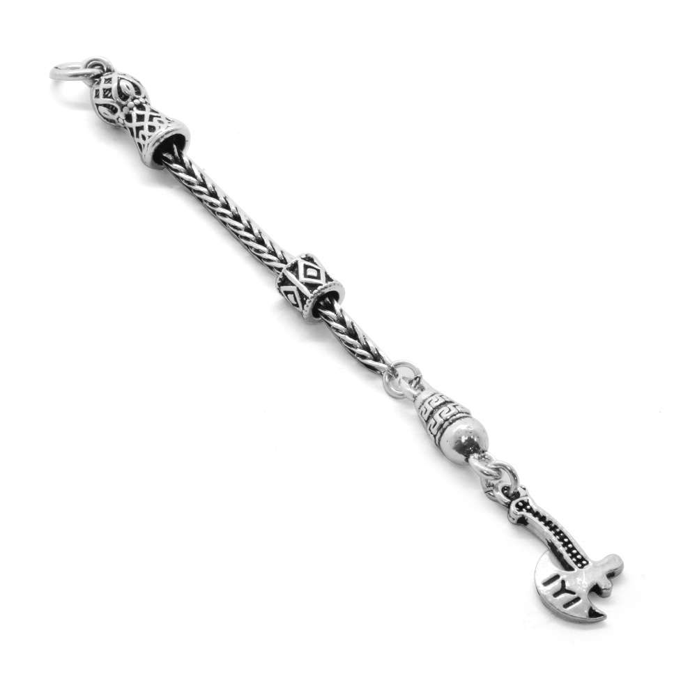 Balta Tasarım Kalın Zincirli 925 Ayar Gümüş Püskül - 2