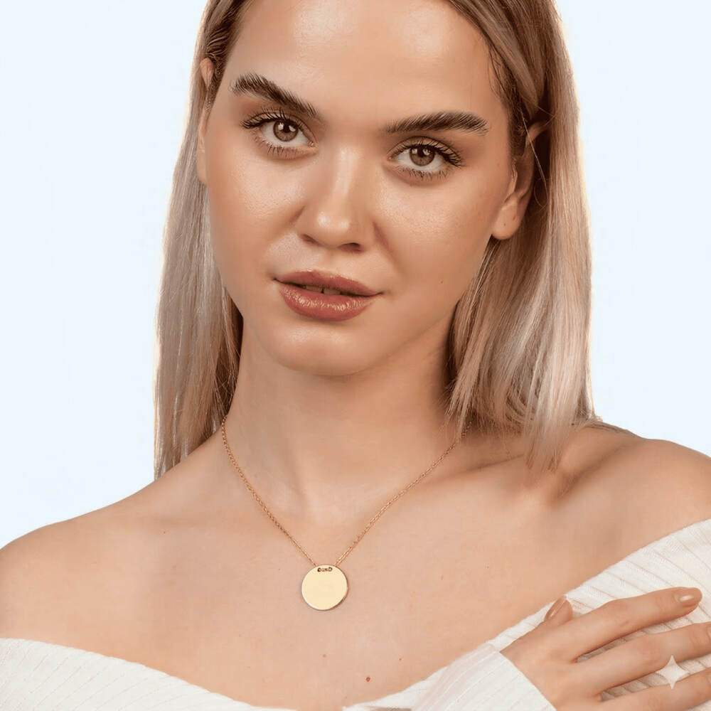 Klasik Model Altın Renk İsme Özel Yazılı 925 Ayar Gümüş Kadın Kolye - 3