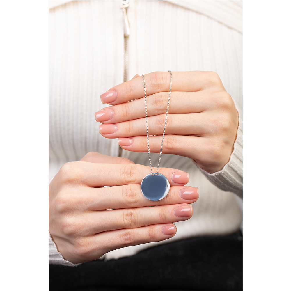 Klasik Model Gümüş Renk İsme Özel Yazılı 925 Ayar Gümüş Kadın Kolye - 3