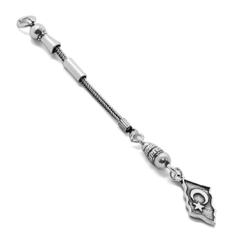 Bayrak Tasarım Uzun Model 925 Ayar Gümüş Püskül - 2