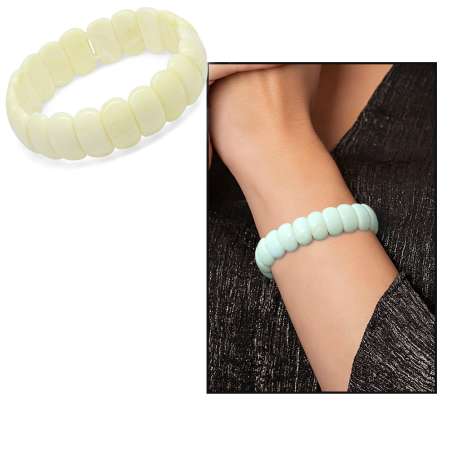 Beyaz Renk Beyrut Kehribar Kadın Rolex Bileklik - STOKYOK