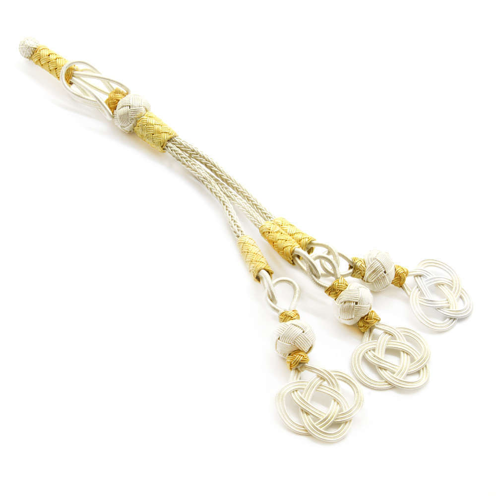 Beyaz Sarı Renk 3 lü 1000 Ayar Gümüş Kazaz Püskül - 2