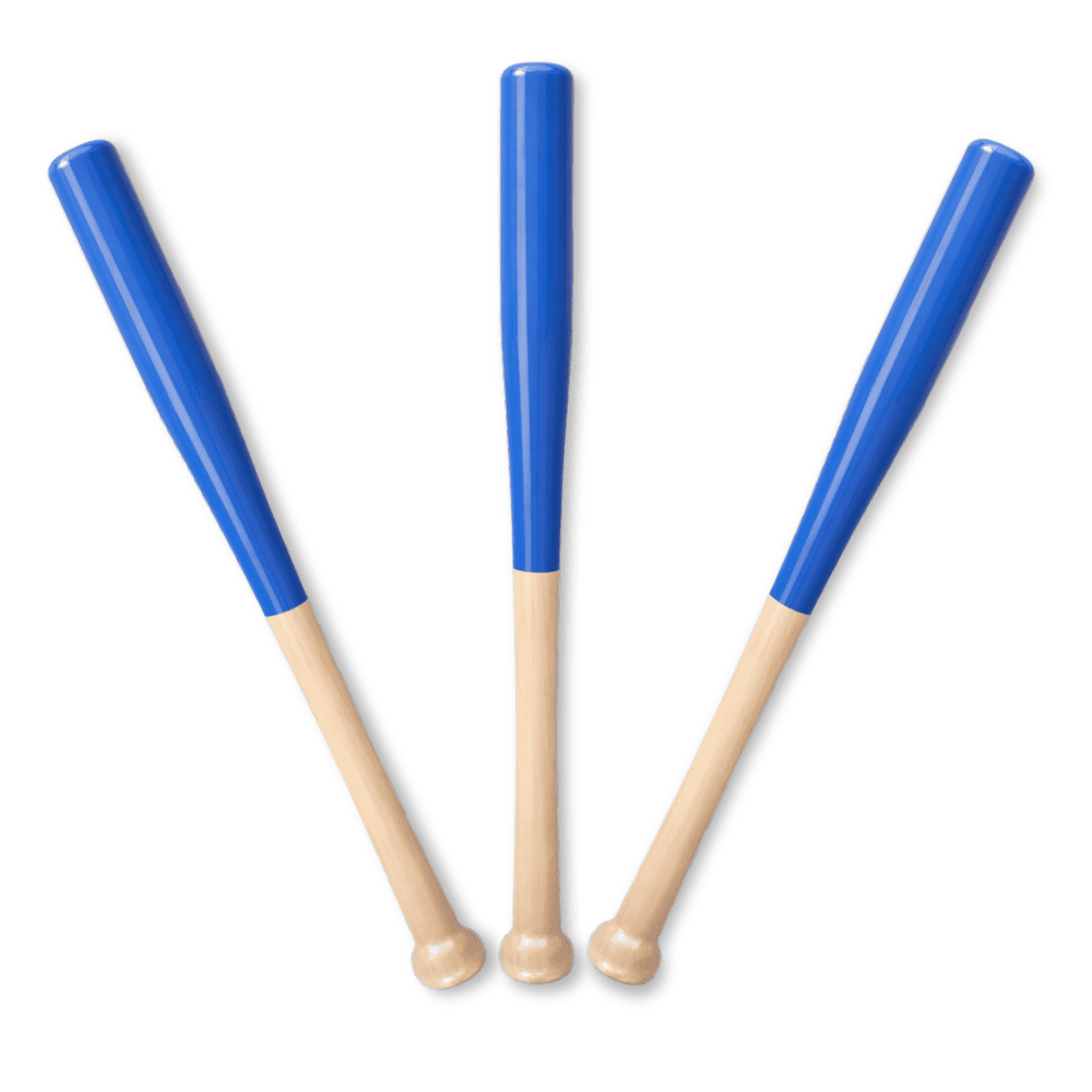 Beyzbol Sopası - Özel Fırınlanmış Gürgen Ağacı - Mavi Beyaz Renk - 4