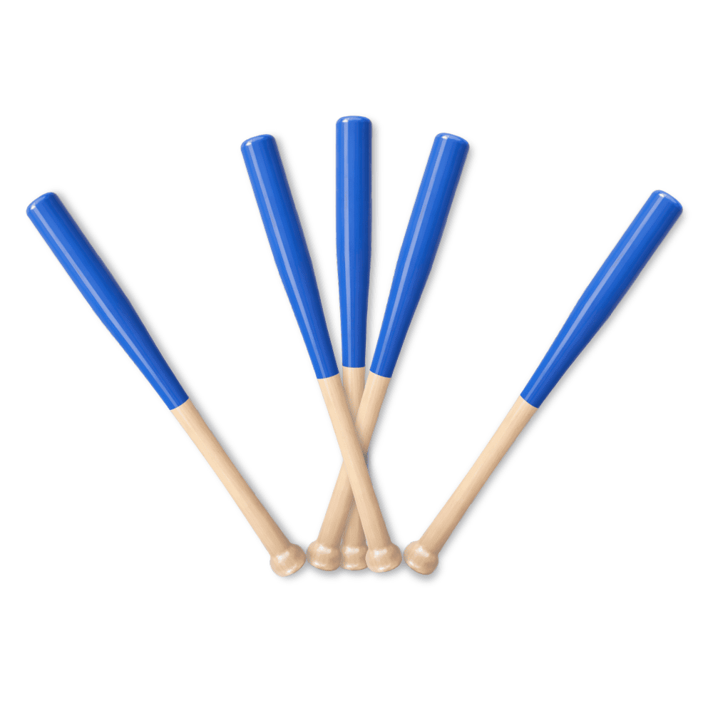 Beyzbol Sopası - Özel Fırınlanmış Gürgen Ağacı - Mavi Beyaz Renk - 5