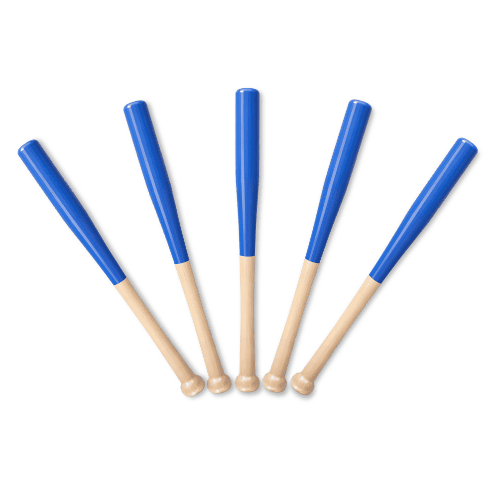 Beyzbol Sopası - Özel Fırınlanmış Gürgen Ağacı - Mavi Beyaz Renk - 6