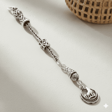 Bozkurt Tasarım Kalın Zincirli 925 Ayar Gümüş Püskül - Tesbihane