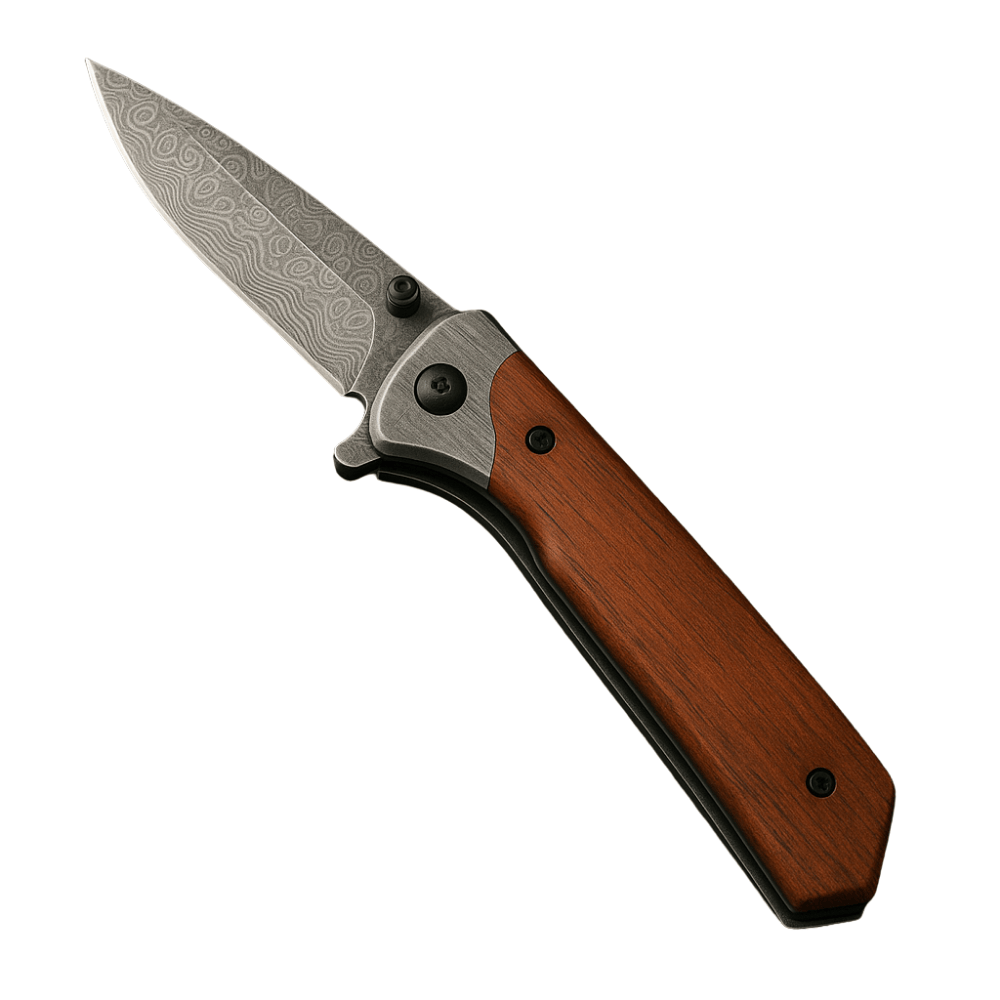 Browning Gül Ağacı Saplı Damascus Model İsme Özel 9Cr18MoV Kalite Paslanmaz Çelik Avcı Kamp Bıçağı - 3