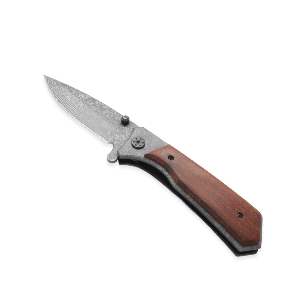 Browning Gül Ağacı Kabzalı Damascus Model Kişiye Özel İsim Yazılı 9Cr18MoV Kalite Paslanmaz Çelik Avcı ve Kamp Bıçağı - 5