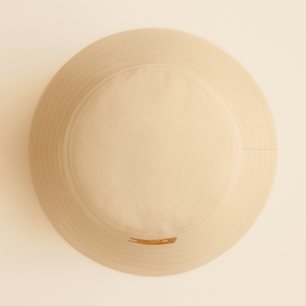 Kişiye Özel Harf Nakışlı Unisex Krem Bucket Şapka - 3