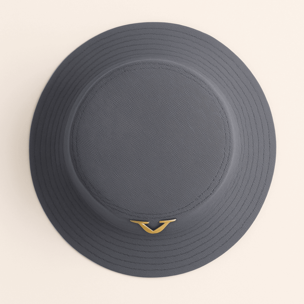 Kişiye Özel Harf Nakışlı Unisex Mavi Bucket Şapka - 3
