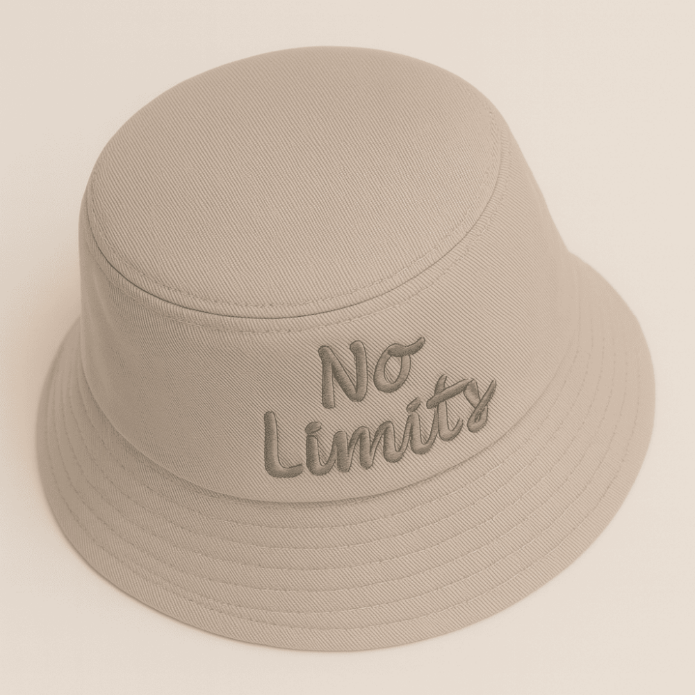 Kişiye Özel İsim Nakışlı Unisex Kahverengi Bucket Şapka - 3