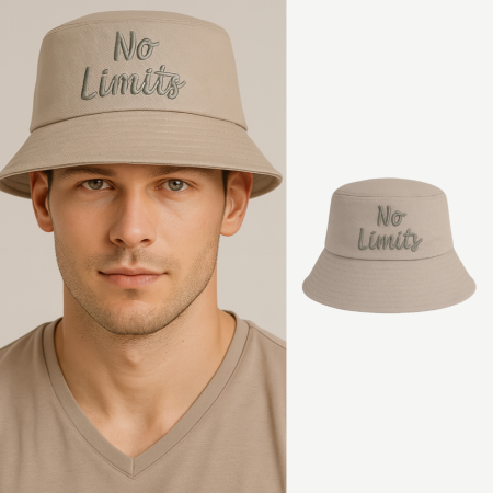 İsme Özel Nakışlı Unisex Kahverengi Bucket Şapka - Tesbihane