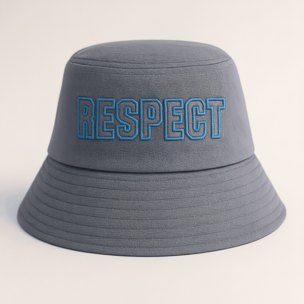 İsme Özel Nakışlı Unisex Mavi Bucket Şapka - 6