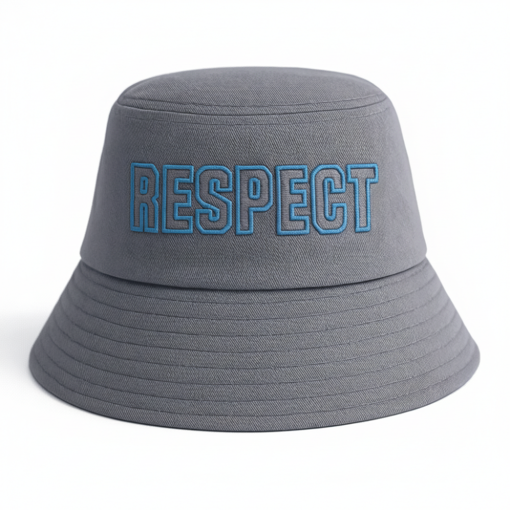 İsme Özel Nakışlı Unisex Mavi Bucket Şapka - 5