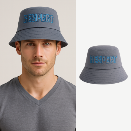 İsme Özel Nakışlı Unisex Mavi Bucket Şapka - Tesbihane