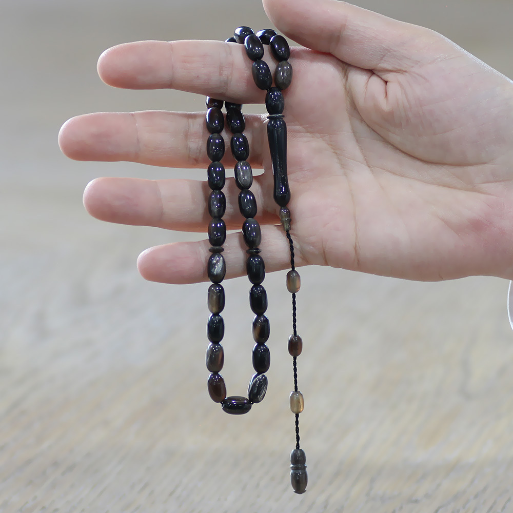 Bufalo Boynuzu Tesbih - Sistemli Tasarım - Koyu Renk - Kapsül Kesim - 2