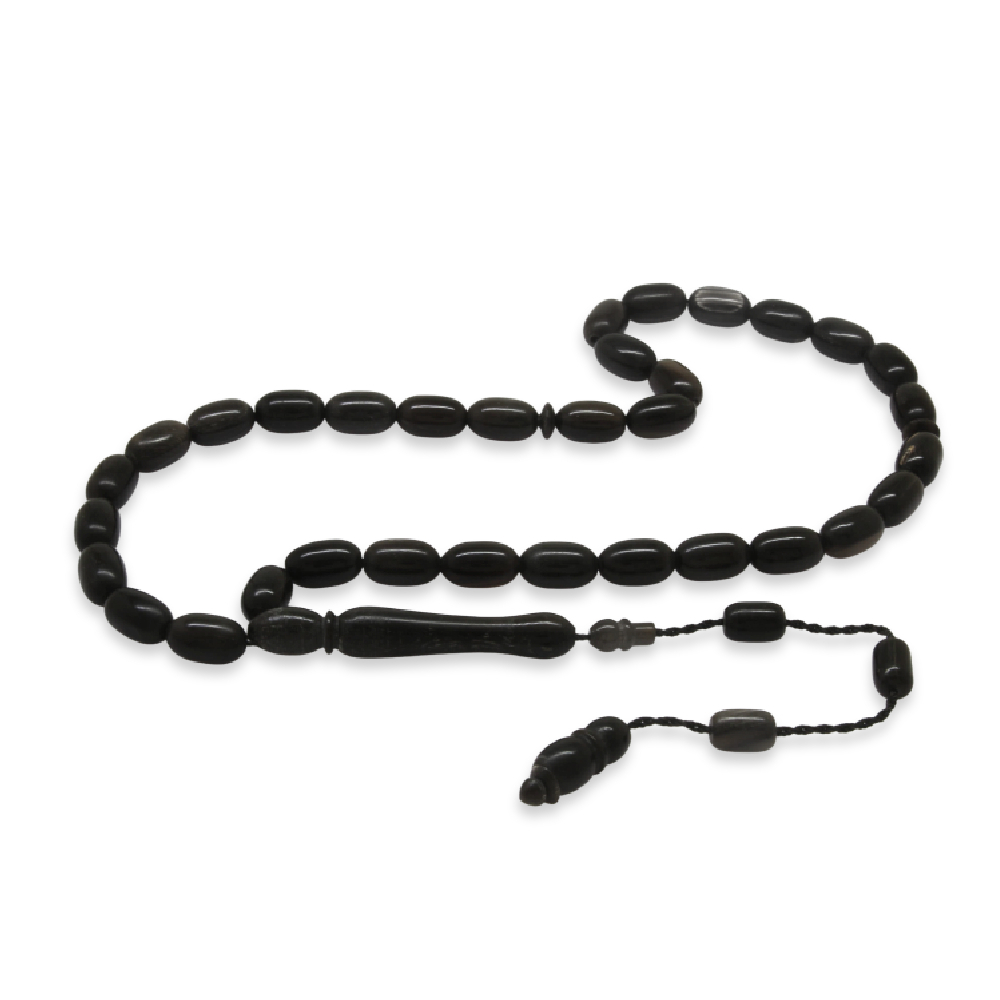 Bufalo Boynuzu Tesbih - Sistemli - Siyah Renk - Kapsül Kesim - 4