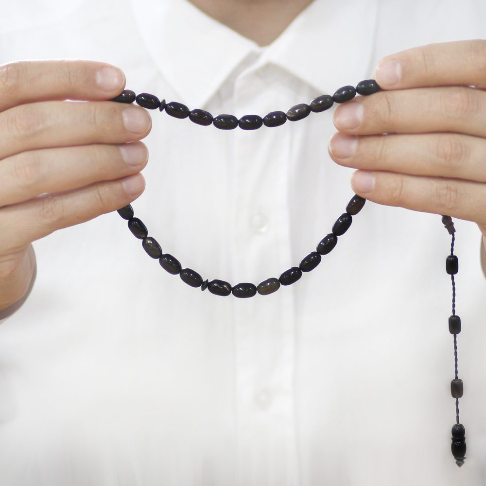 Bufalo Boynuzu Tesbih - Sistemli - Siyah Renk - Kapsül Kesim - 3