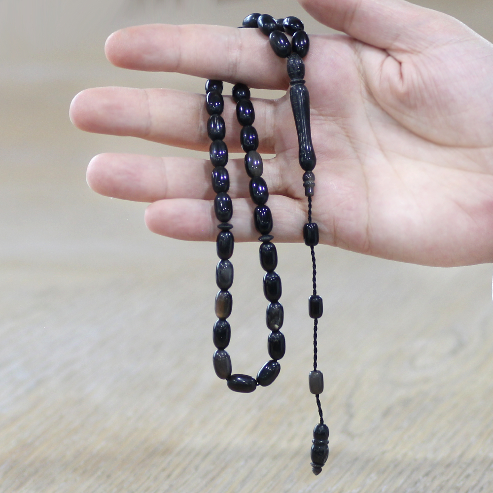 Bufalo Boynuzu Tesbih - Sistemli - Siyah Renk - Kapsül Kesim - 2