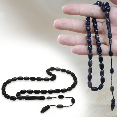Bufalo Boynuzu Tesbih - Sistemli - Siyah Renk - Kapsül Kesim - Tesbihane
