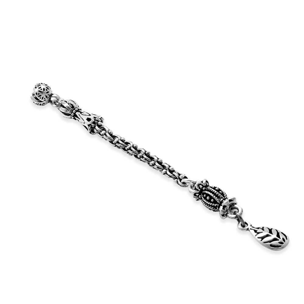 Buğday Temalı Arnavut Zincirli Tek Kamçılı Kararmaz Metal Püskül - 2