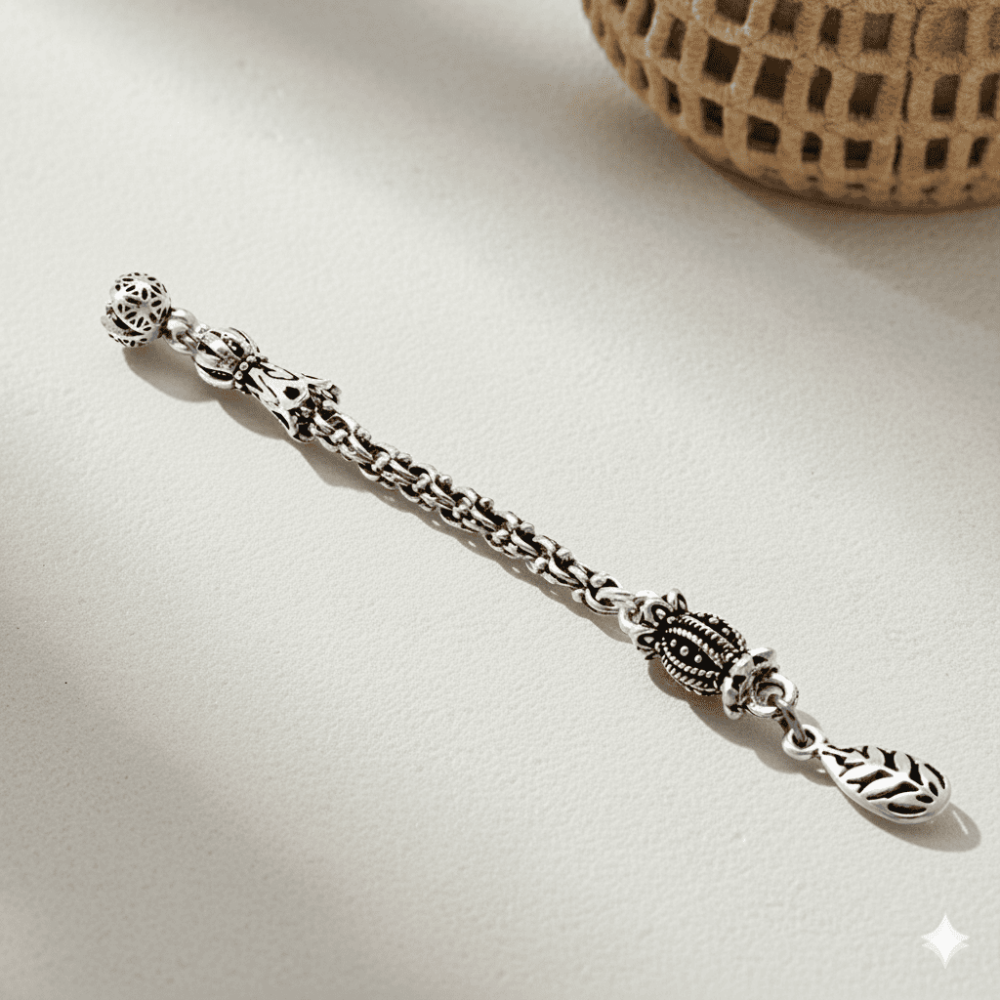 Buğday Temalı Arnavut Zincirli Tek Kamçılı Kararmaz Metal Püskül - 1