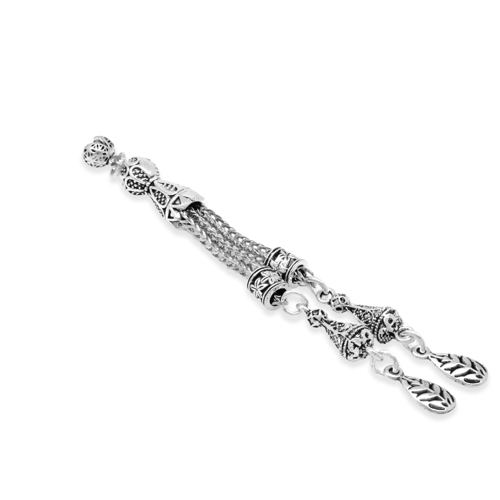 Buğday Temalı Foxtail Zincirli Çift Kamçılı Kararmaz Metal Püskül - 2