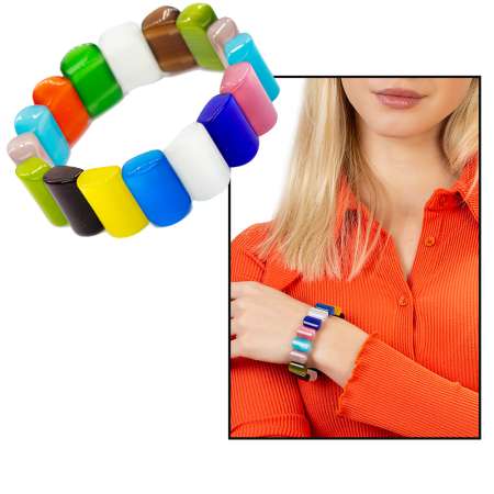 Çakra Tasarım Çok Renkli Kedigözü Kadın Bileklik - Tesbihane