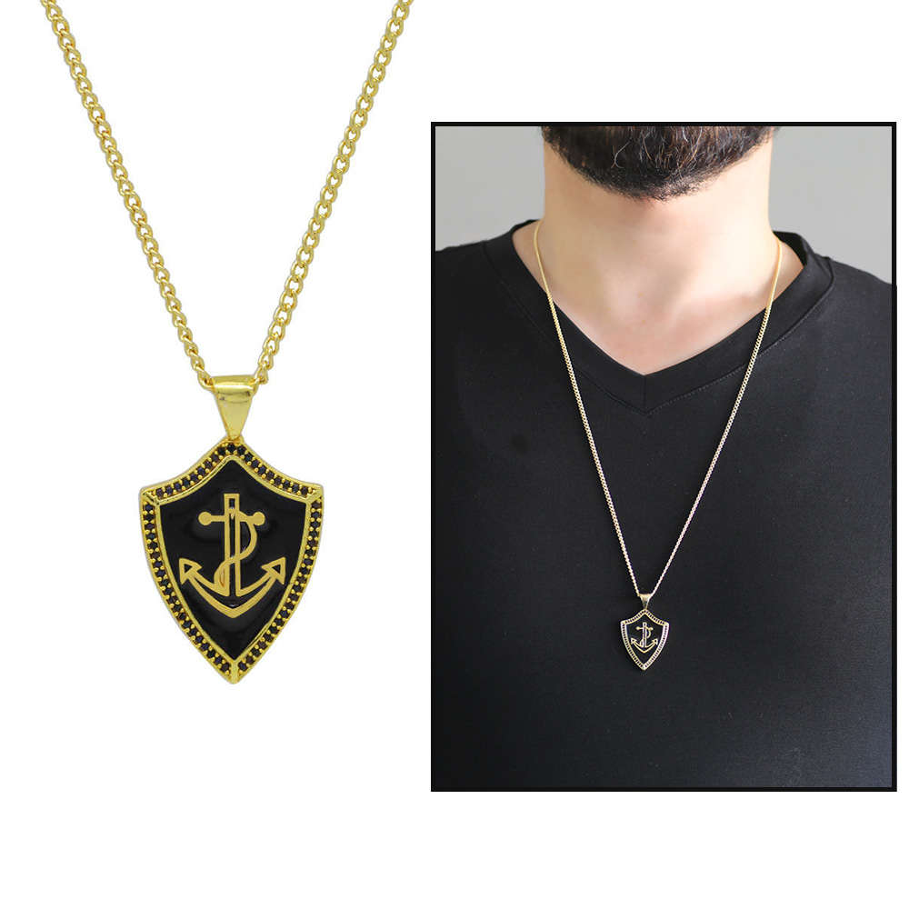 Çapa Tasarım Gold Renk Zincir Pirinç Bay Kolye - 1