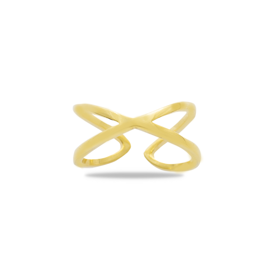 Cats Eye Tasarım Altın Renk Ayarlanabilir Ölçü 925 Ayar Gümüş Kadın Yüzük - 2