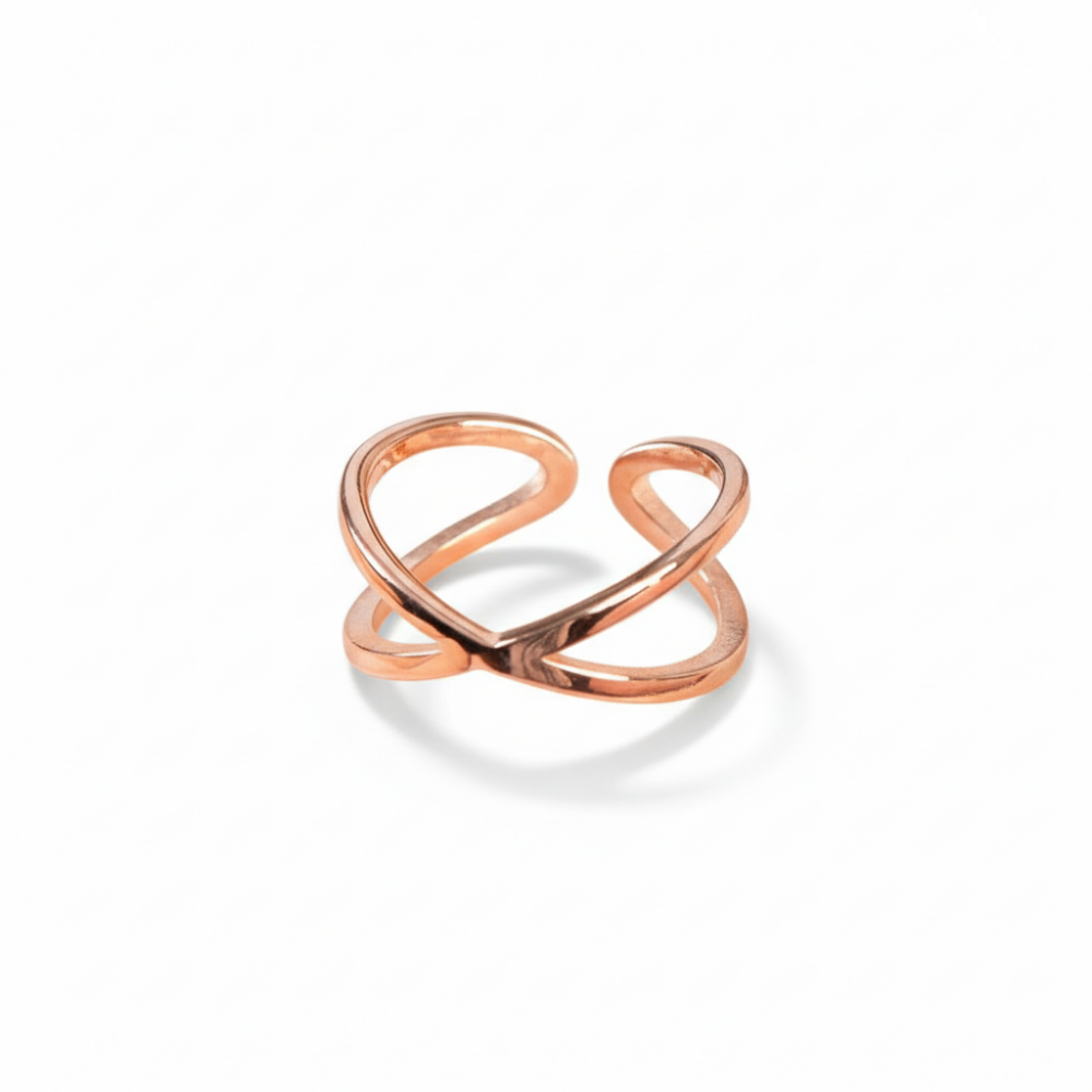 Cats Eye Tasarım Rose Renk Ayarlanabilir Ölçü 925 Ayar Gümüş Kadın Yüzük - 4