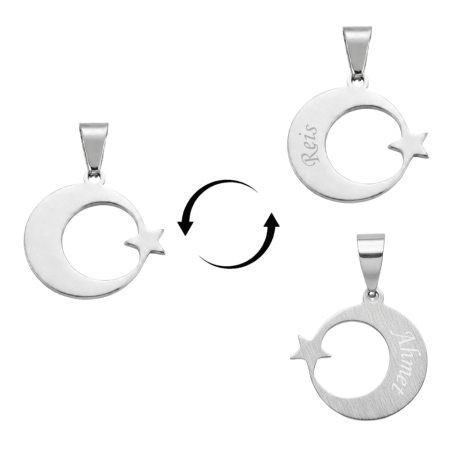 Çelik Püskül Ucu - Kişiye Özel - Gümüş Renk - Ayyıldız Tasarım - Tesbihane