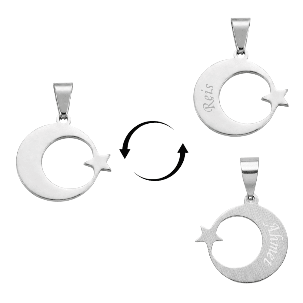 Çelik Püskül Ucu - Kişiye Özel - Gümüş Renk - Ayyıldız Tasarım - 1