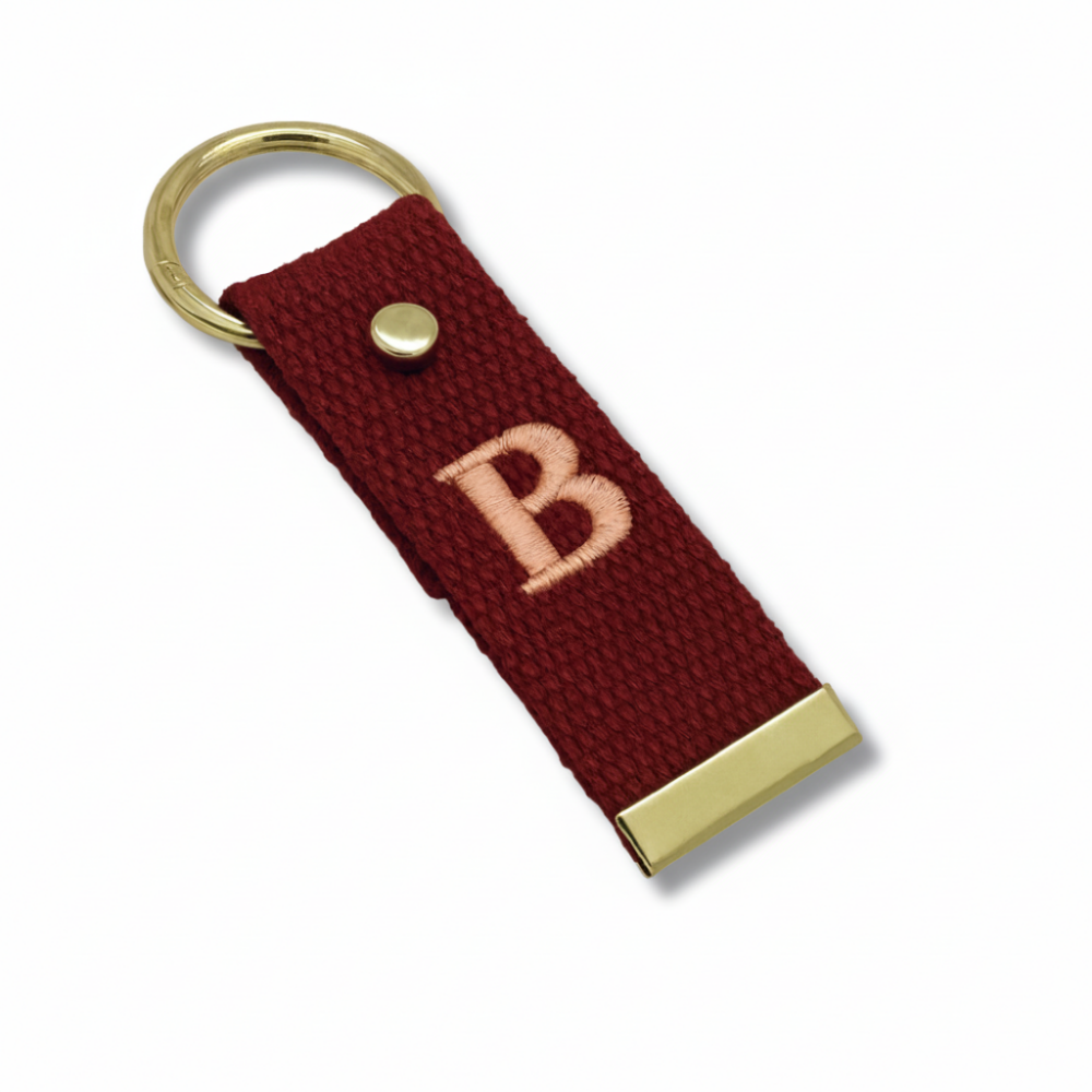 Çelik Tokalı - Öğrenciye Özel Askı Etiketi - Bordo - Dayanıklı Kumaş Üzerine Harf - Sembol Nakışlı - 3