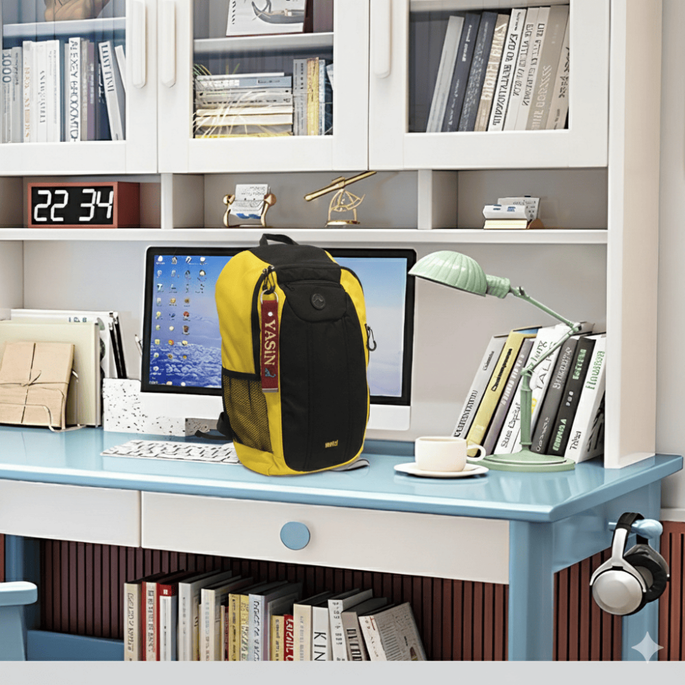 Çelik Tokalı - Öğrenciye Özel Askı Etiketi - Bordo - Dayanıklı Kumaş Üzerine İsim - Sembol Nakışlı - 2