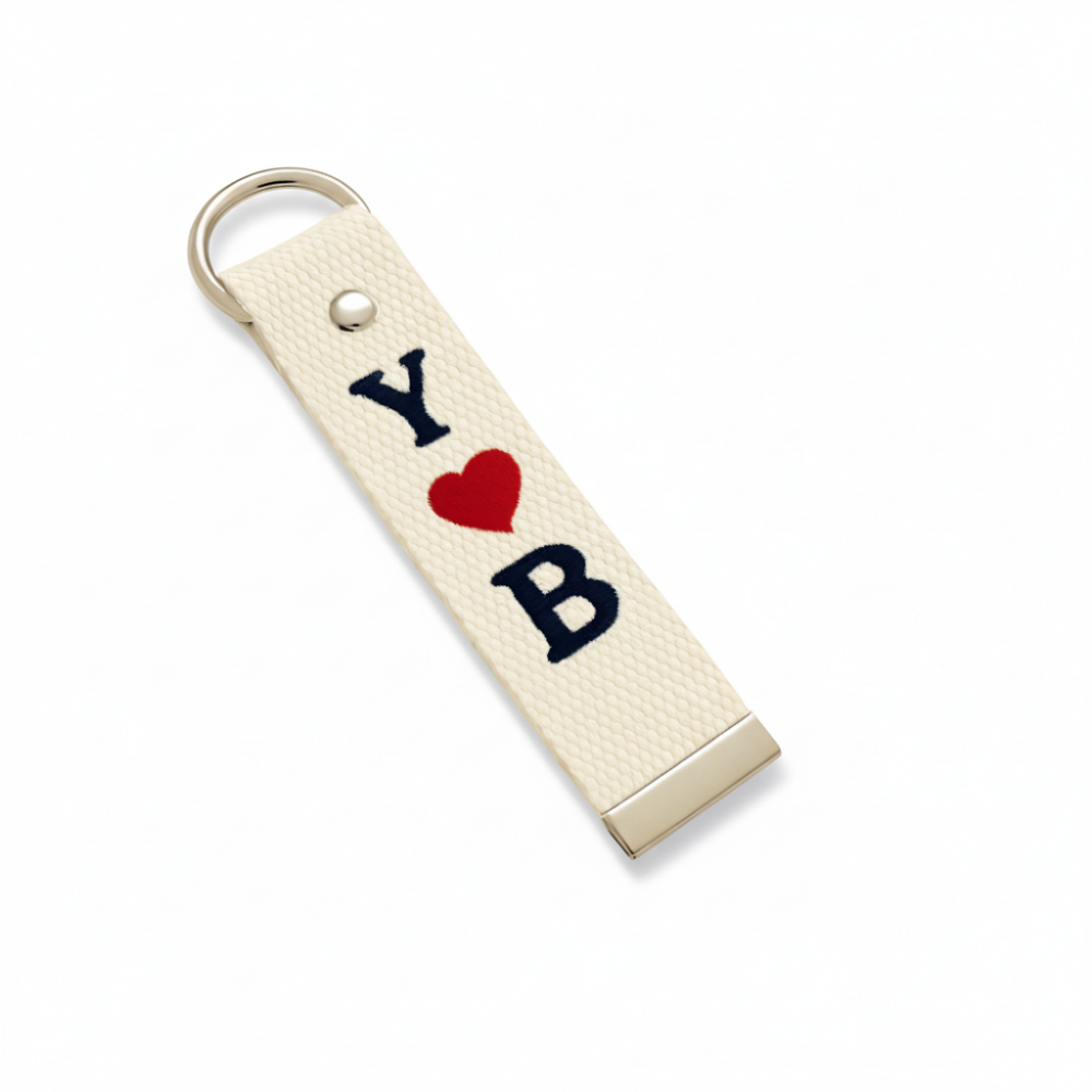 Çelik Tokalı - Öğrenciye Özel Askı Etiketi - Ekru - Dayanıklı Kumaş Üzerine 2 Harf - Sembol Nakışlı - 4