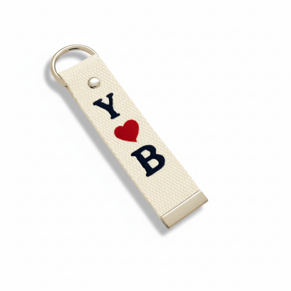 Çelik Tokalı - Öğrenciye Özel Askı Etiketi - Ekru - Dayanıklı Kumaş Üzerine 2 Harf - Sembol Nakışlı - 3