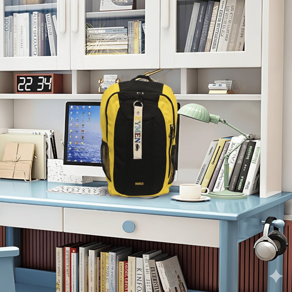 Çelik Tokalı - Öğrenciye Özel Askı Etiketi - Ekru - Dayanıklı Kumaş Üzerine İsim - Sembol Nakışlı - 3