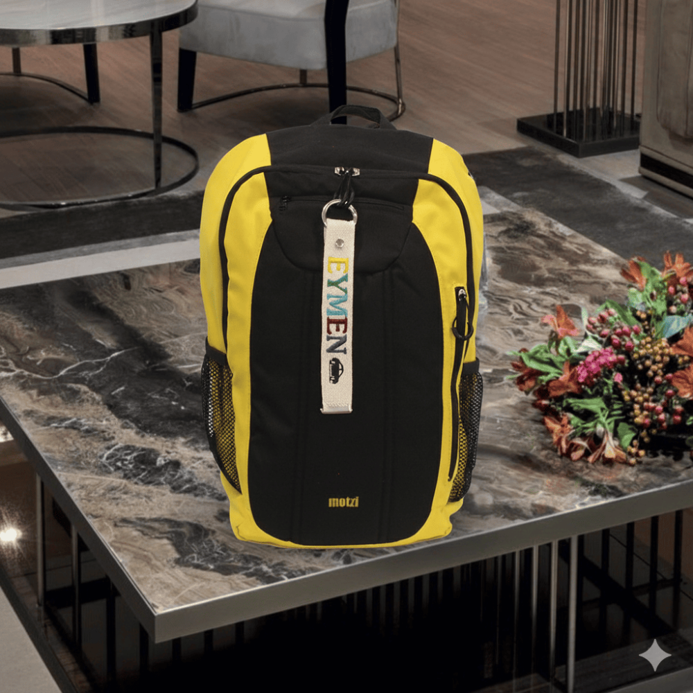 Çelik Tokalı - Öğrenciye Özel Askı Etiketi - Ekru - Dayanıklı Kumaş Üzerine İsim - Sembol Nakışlı - 5