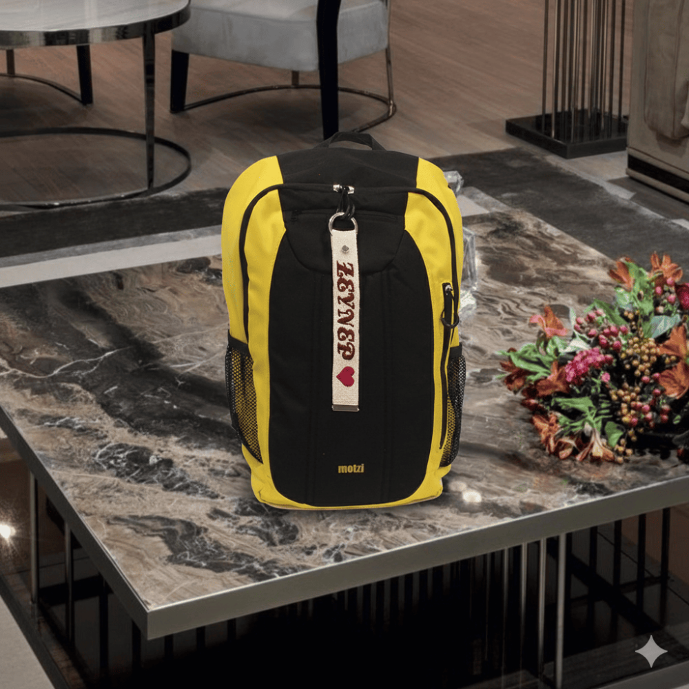 Çelik Tokalı - Öğrenciye Özel Askı Etiketi - Ekru - Dayanıklı Kumaş Üzerine İsim - Sembol Nakışlı - 9