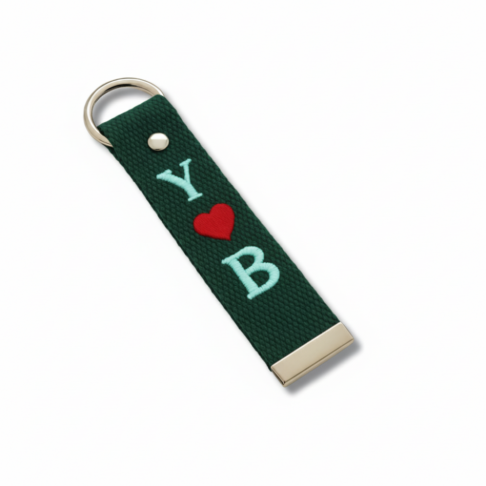 Çelik Tokalı - Öğrenciye Özel Askı Etiketi - Haki - Dayanıklı Kumaş Üzerine 2 Harf - Sembol Nakışlı - 2