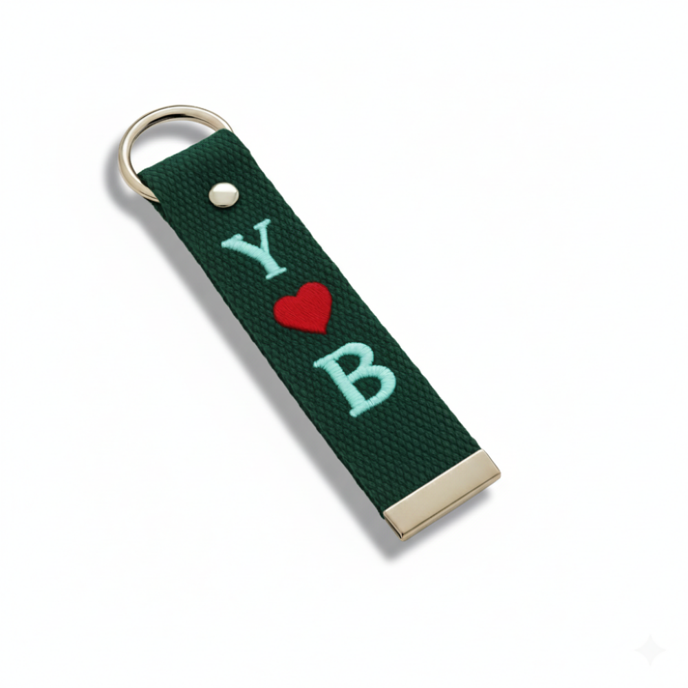 Çelik Tokalı - Öğrenciye Özel Askı Etiketi - Haki - Dayanıklı Kumaş Üzerine 2 Harf - Sembol Nakışlı - 3