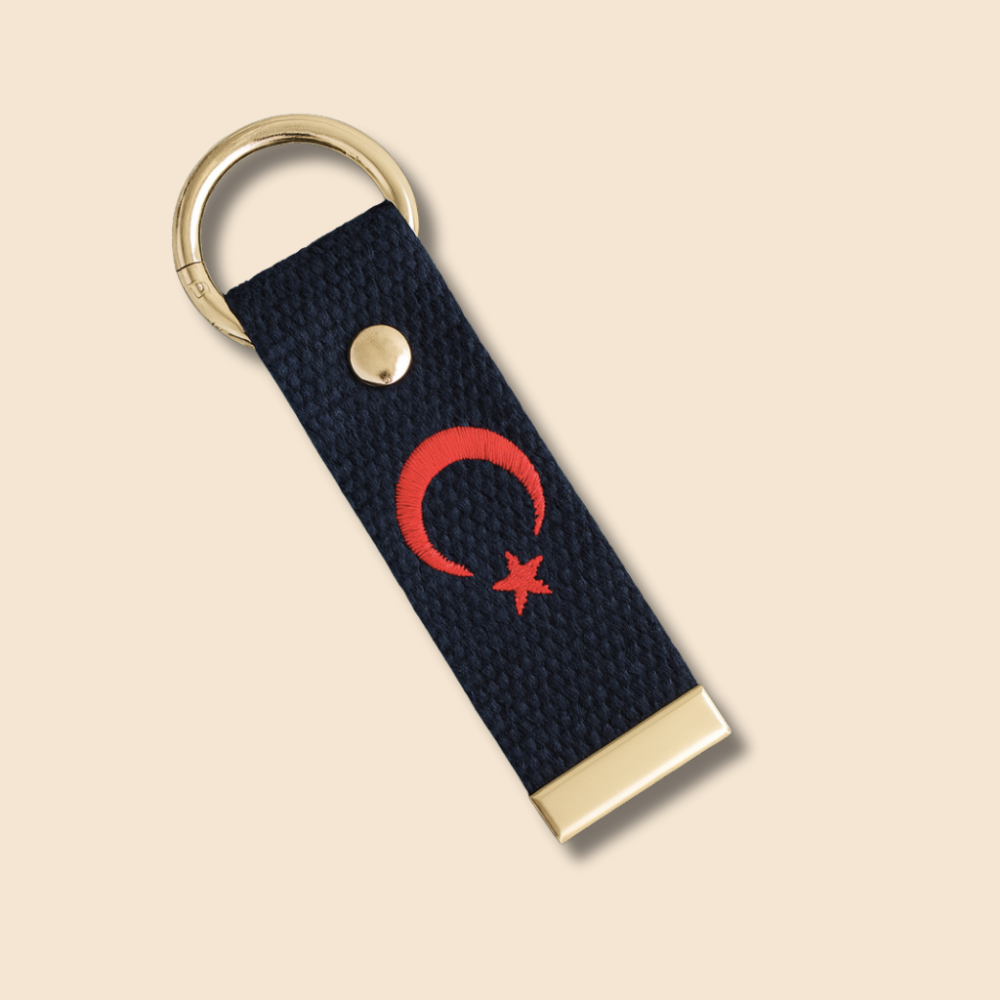 Çelik Tokalı - Öğrenciye Özel Askı Etiketi - Lacivert - Dayanıklı Kumaş Üzerine Harf - Sembol Nakışlı - 2