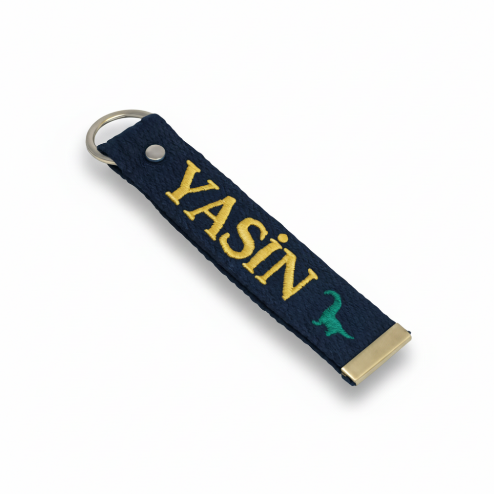 Çelik Toka - Öğrenciye Özel Askı Etiketi - Lacivert - Dayanıklı Kumaş Üzerine İsim - Sembol Nakışlı - 2
