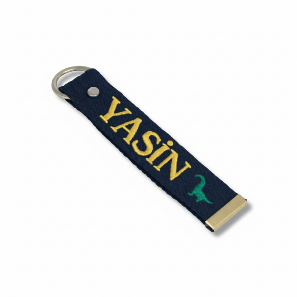 Çelik Toka - Öğrenciye Özel Askı Etiketi - Lacivert - Dayanıklı Kumaş Üzerine İsim - Sembol Nakışlı - 3