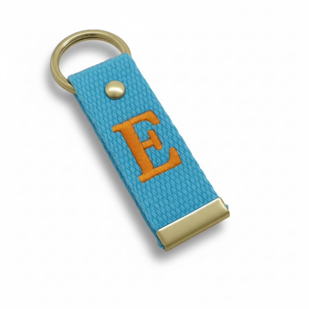 Çelik Tokalı - Öğrenciye Özel Askı Etiketi - Turkuaz - Dayanıklı Kumaş Üzerine Harf - Sembol Nakışlı - 3